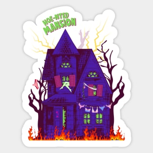 Funny haunted mansion halloween Sticker